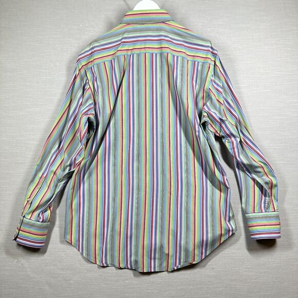 Robert Graham Shirt Mens Colorful Button Up Large Embroidered Striped Floral - Picture 2 of 16